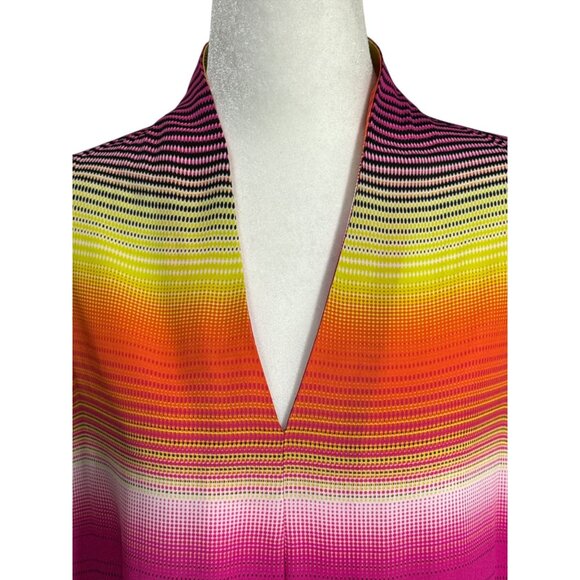 Worthington Size M Womens Sleeveless Multicolor Striped V-Neck Blouse Summer - Picture 3 of 10